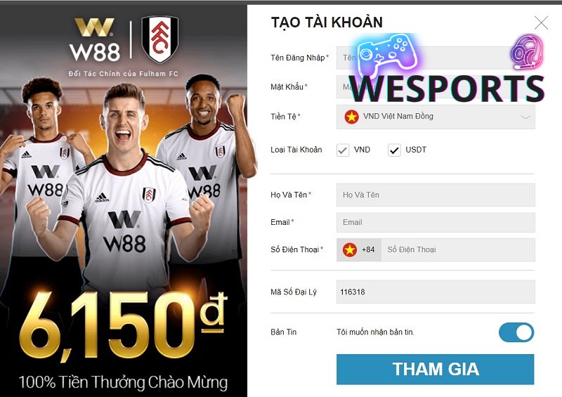 đăng ký w88