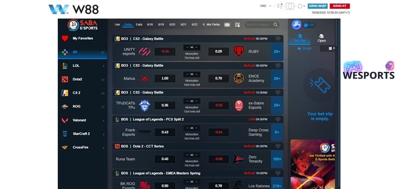 trò chơi w88 esports